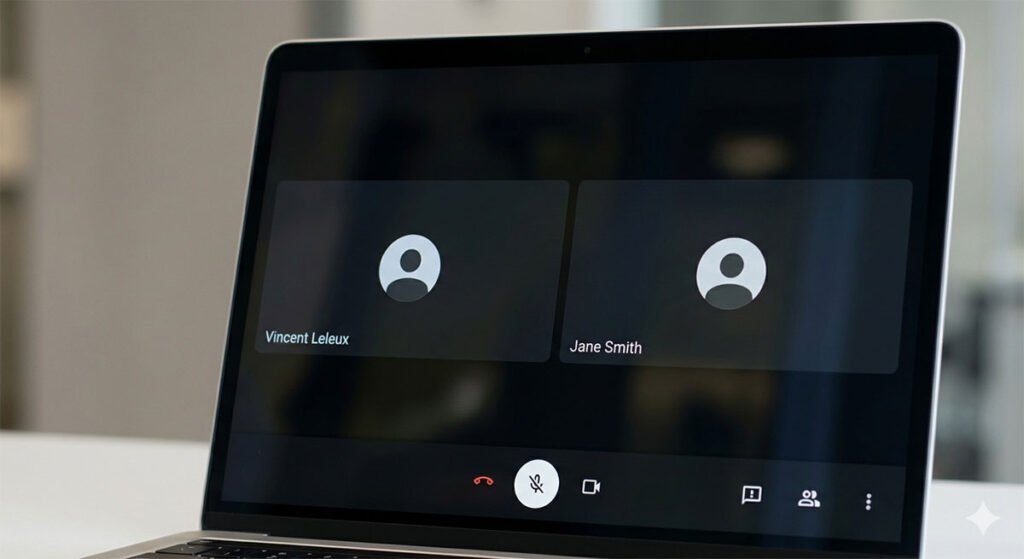 Audio-only Google Meet session between practitioner and client for nervous system recovery